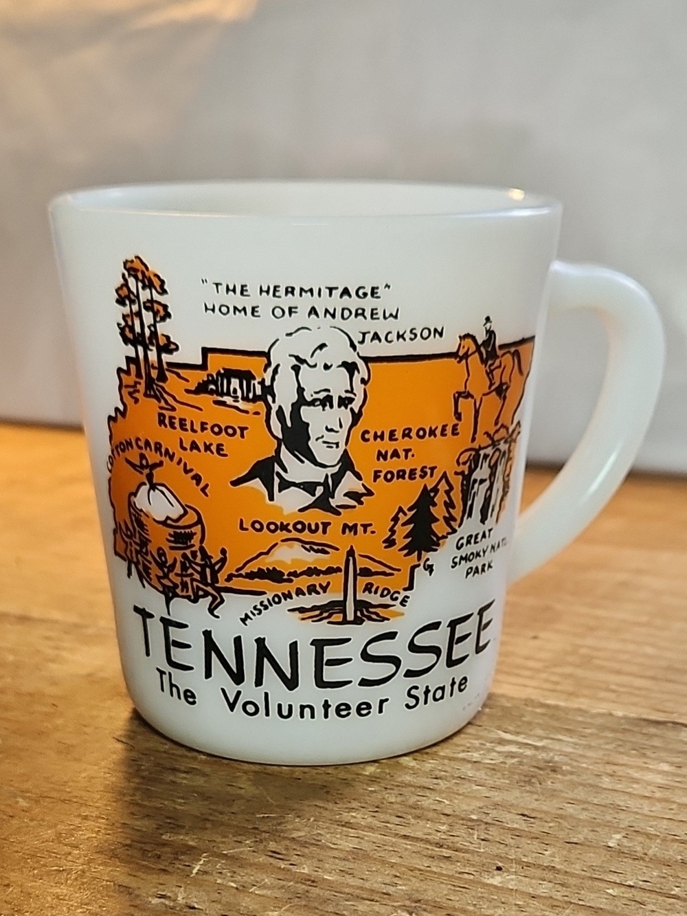 The Volunteer State Souvenir 60s Federal GlassCoffee Mug Great Seal of Tennessee
